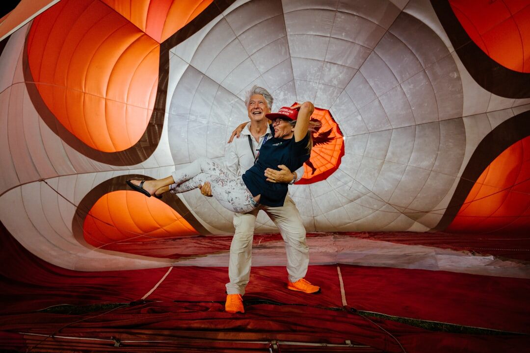 senior couple traveling