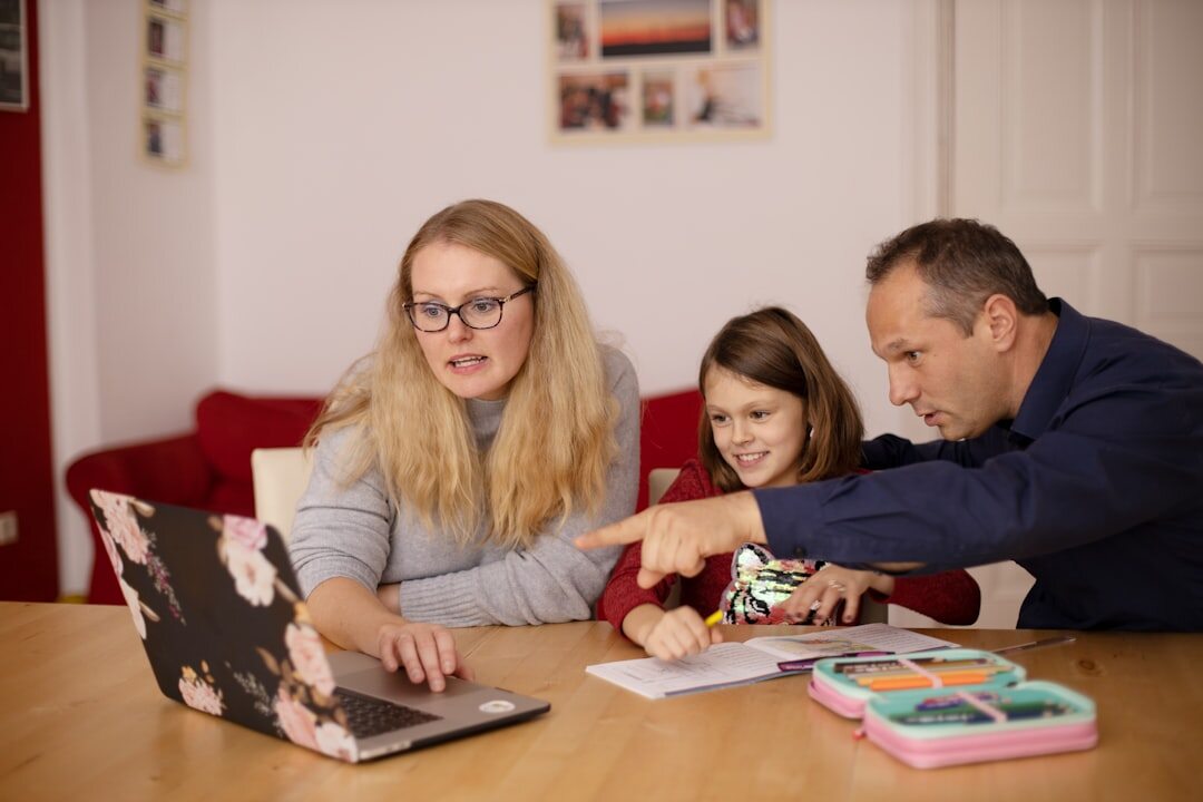 family discussing finances